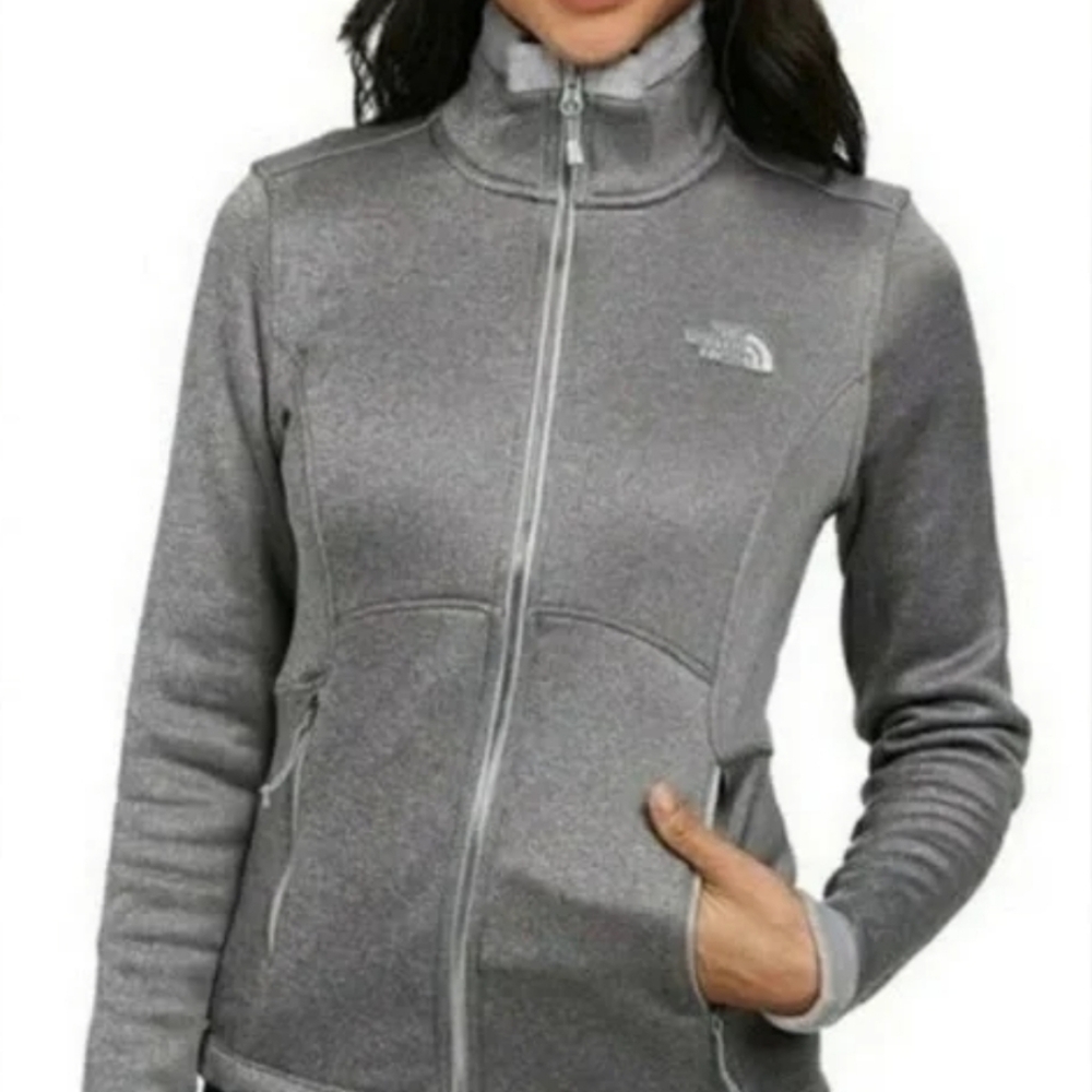 The North Face Crescent Full Zip Sweater Fleece Jacket Gray Women's Small